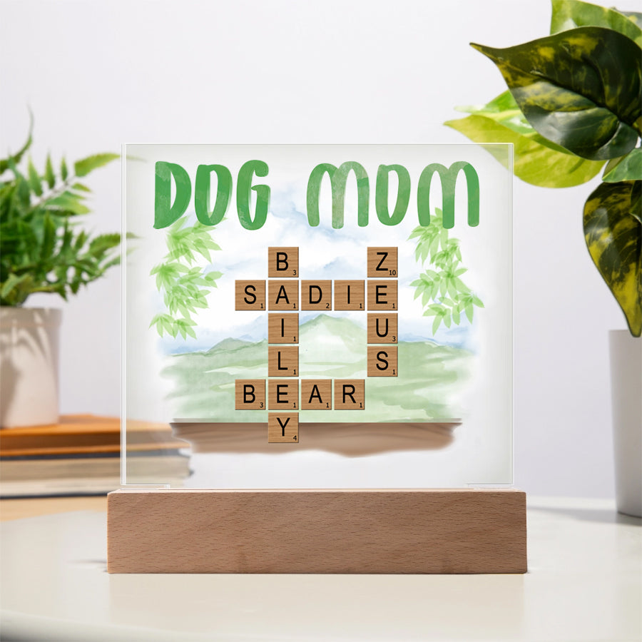 Personalized Crossword Square Acrylic Dog Mom All Personalization