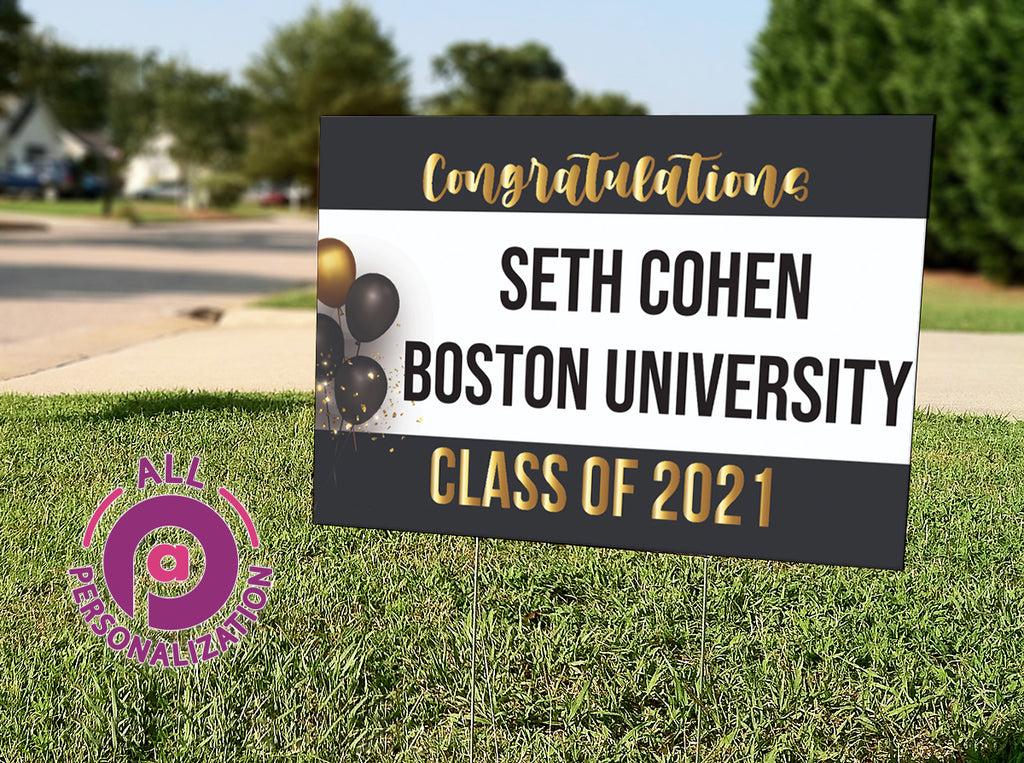 Personalized Balloons Graduation Yard Sign - All Personalization