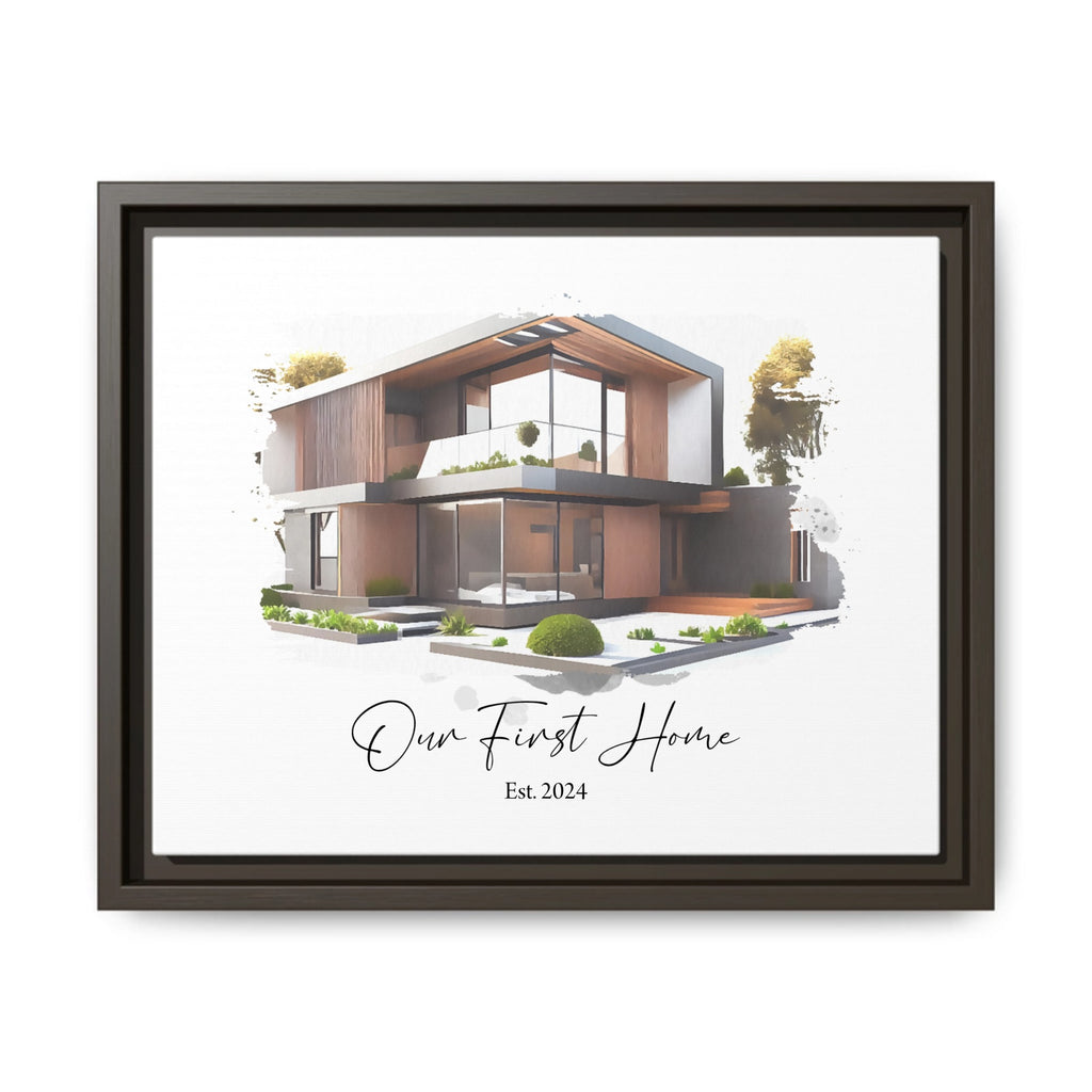 Custom House Portrait Matte Canvas, Framed  (Multi-color) - All Personalization
