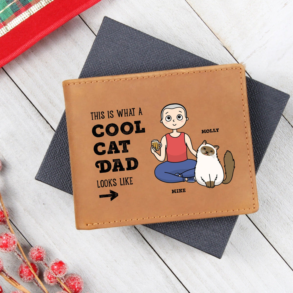 Personalized Graphic Leather Wallet - Cool Dad - All Personalization