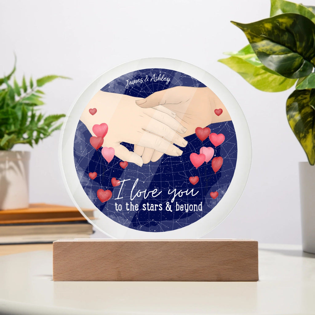 Personalized Valentine's Star Map Circle Acrylic Plaque - All Personalization