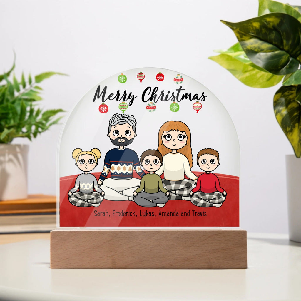 Personalized Acrylic Dome Plaque - Merry Christmas from the Family - All Personalization