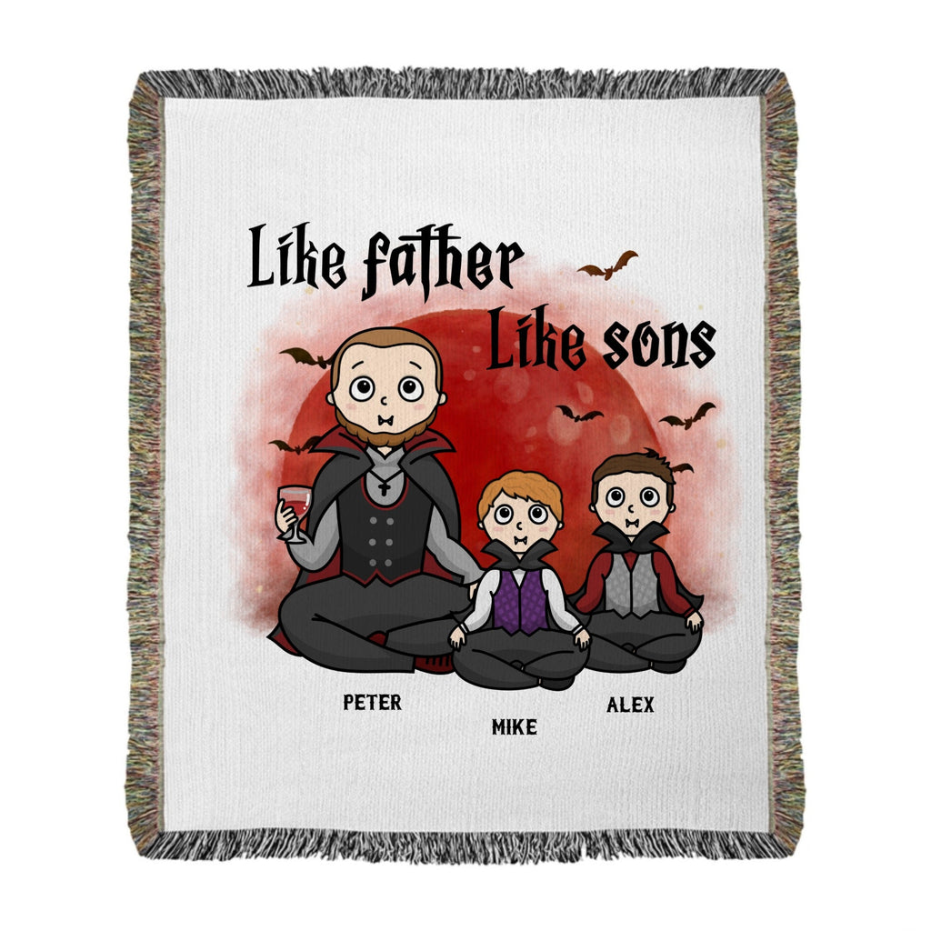 Personalized Halloween Like Father Like Son 50x60" Heirloom Woven Blanket - All Personalization