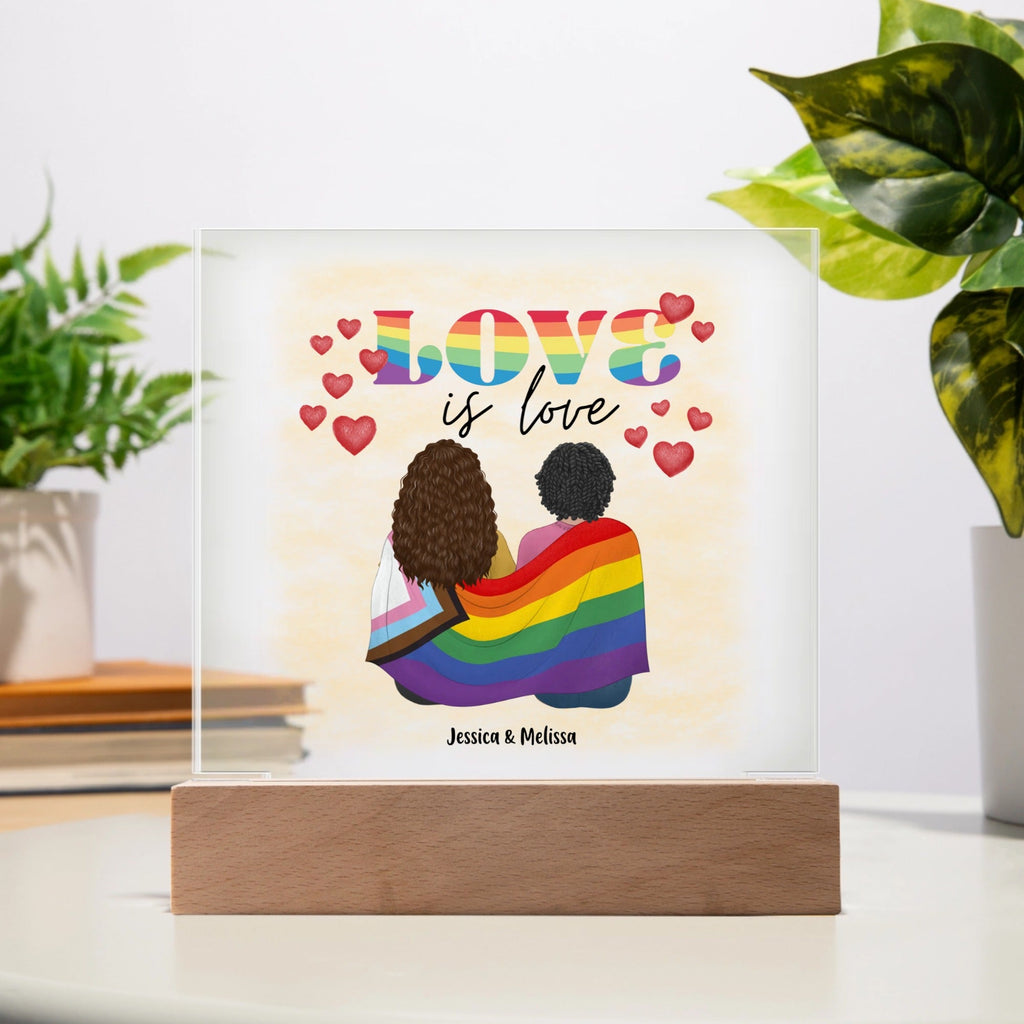 Personalized Acrylic Square Plaque - Love is Love - All Personalization