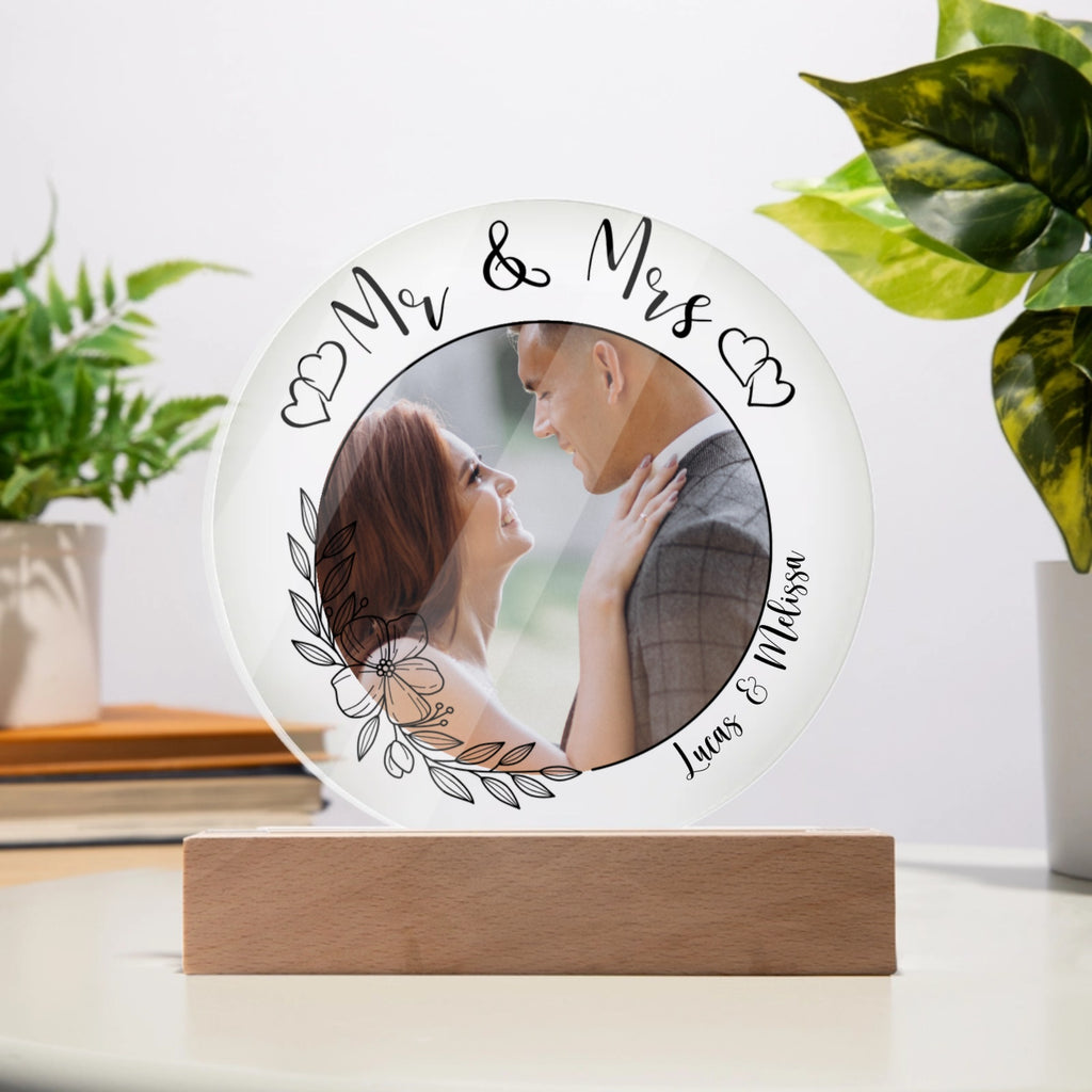 Personalized Wedding Couple Circle Acrylic Plaque  - Wedding Keepsake - All Personalization