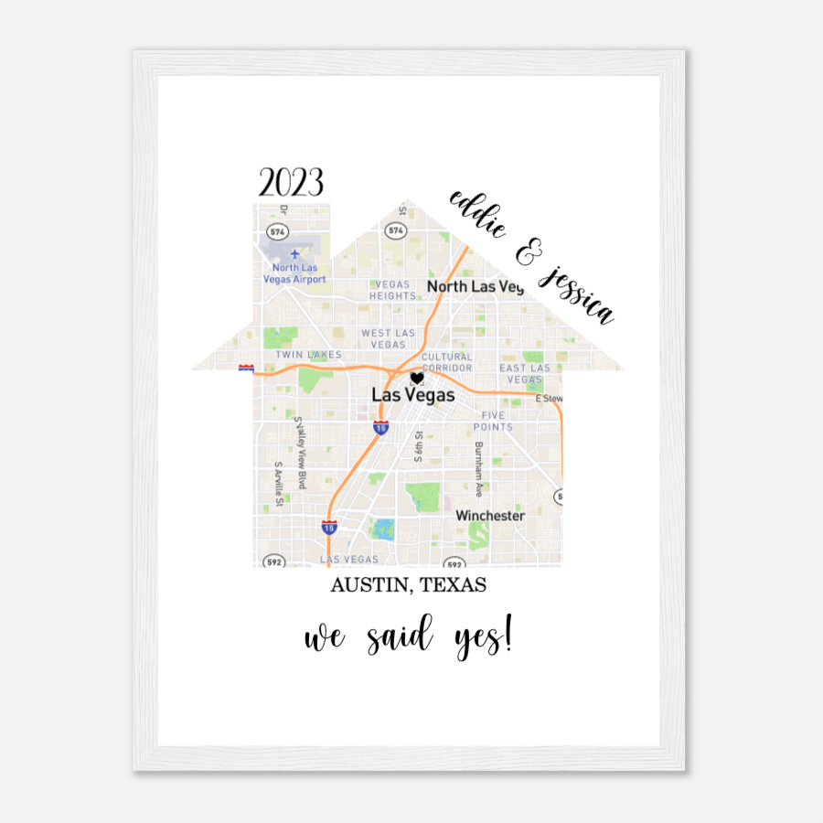 Custom Map of Your Home - The Perfect Gift for Any Special Occasion Wooden Framed Poster 30x40 cm / 12x16″ - All Personalization
