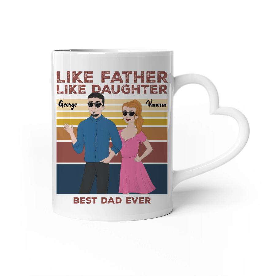 Personalized Like Father Like Daughter Heart Mug - All Personalization
