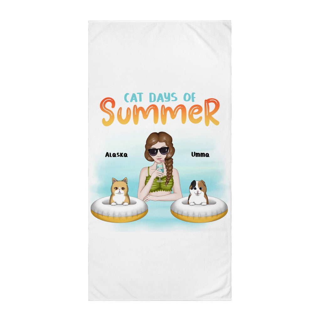 Personalized Cat Days of Summer Bath Towel (for Women) – 30×60 - All Personalization
