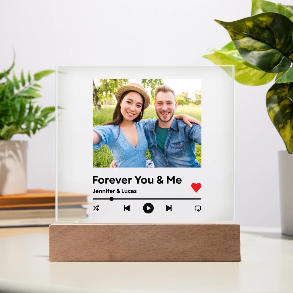 Personalized Photo Acrylic Square Plaque - Our Song - All Personalization