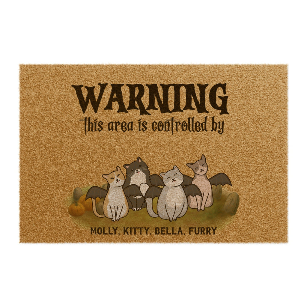 Personalized "Cat Warning, This Area is Controlled" - 24" × 16" Doormat - All Personalization