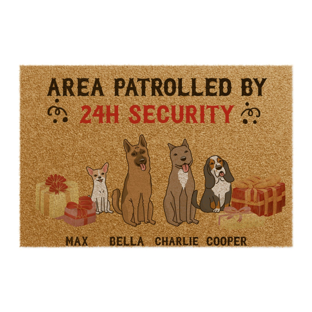 Personalized Christmas Edition Dog 24H Security 24" × 16" Doormat - All Personalization