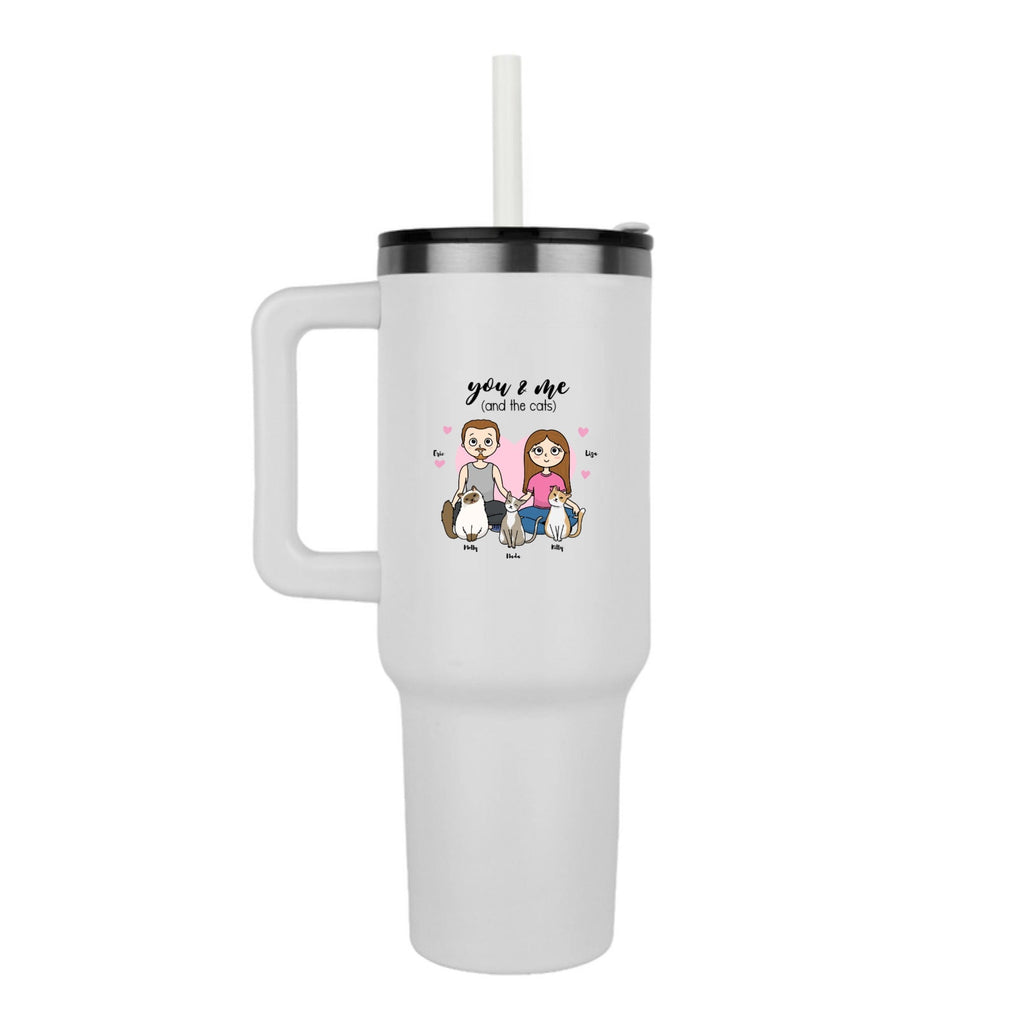 Personalized You & Me, And The Cats Pinnacle 40oz Tumbler - All Personalization