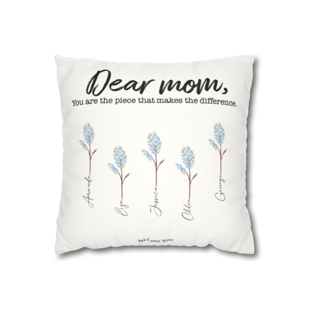 Personalized Faux Suede Square Pillow for Mother's Day - All Personalization