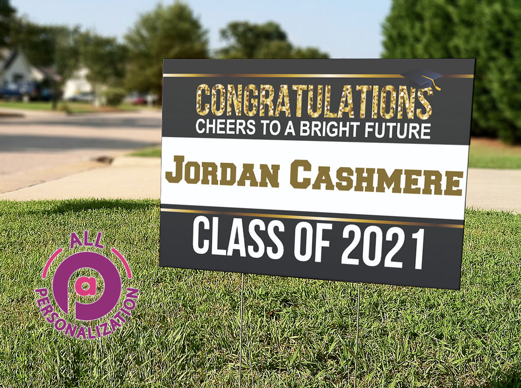 Personalized Bright Future Graduation Yard Sign - All Personalization
