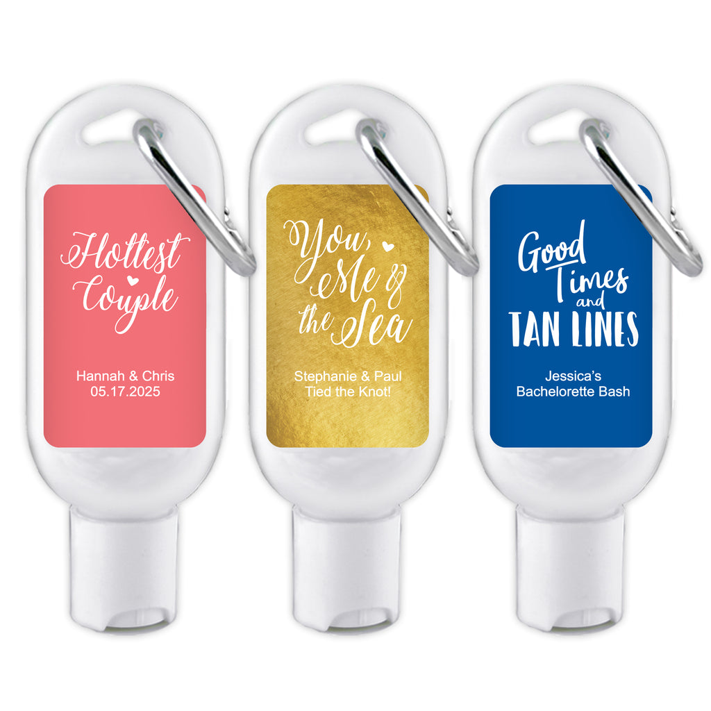 Personalized Sunscreen with Carabiner - All Personalization