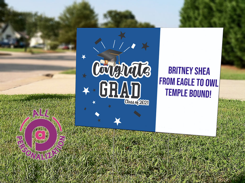 Personalized Congrats Grad Graduation Yard Sign - All Personalization