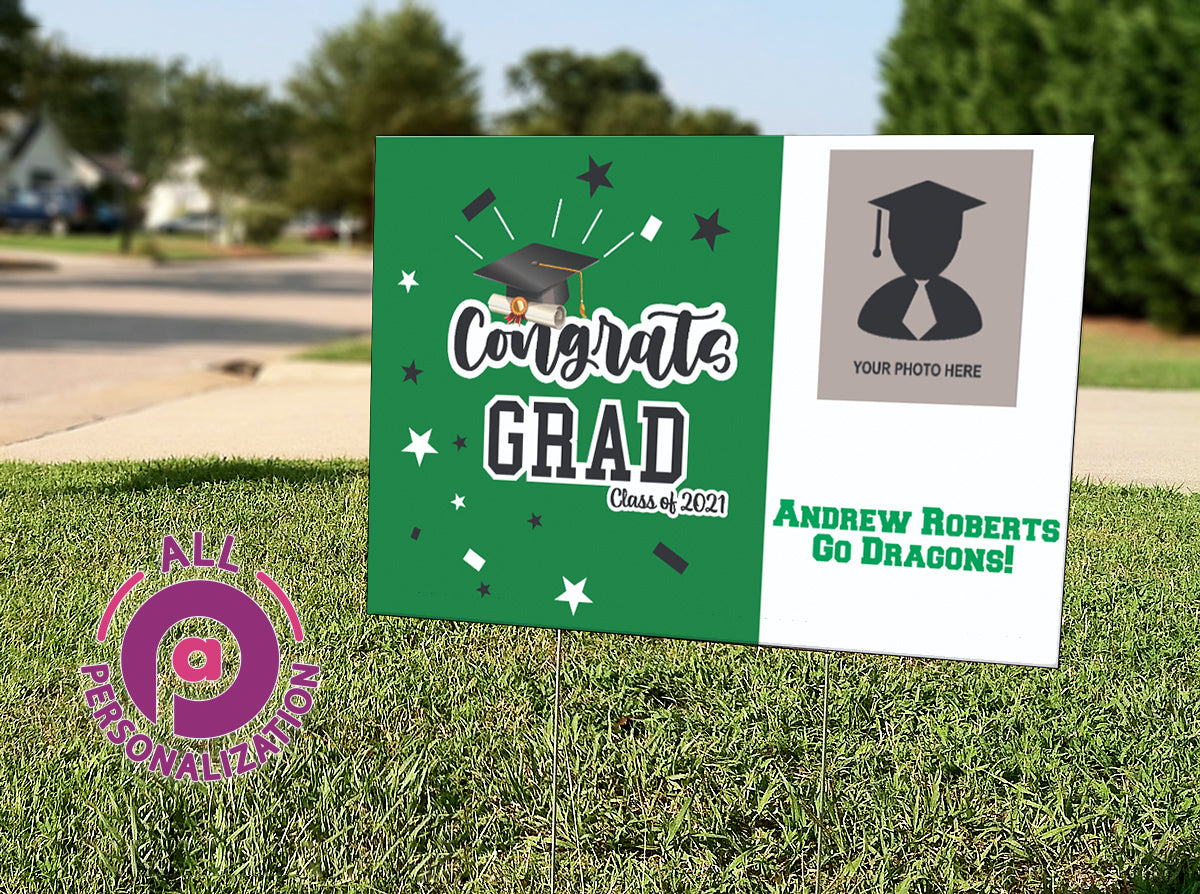 Congrats Grad Sign Personalized Personalized Congrats Grad Graduation Photo Yard Sign | All Personalization