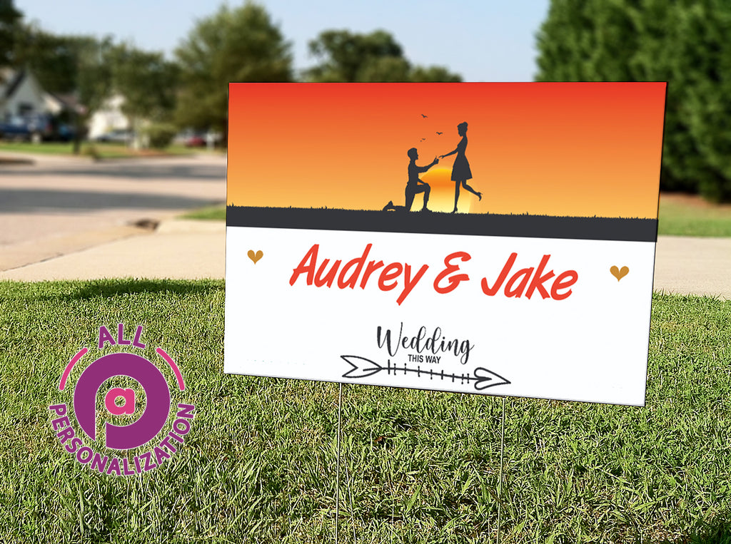 Personalized Sunset Wedding Yard Sign - All Personalization
