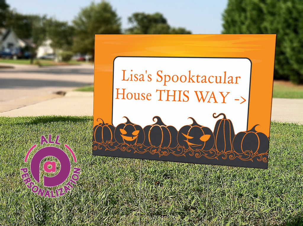 Personalized Halloween Pumpkins Yard Sign - All Personalization