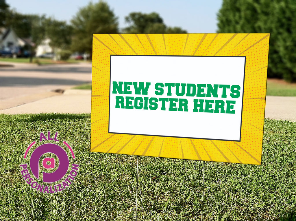 Personalized Yellow Comic Yard Sign - All Personalization