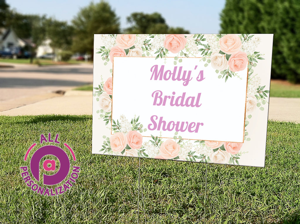 Personalized Pretty Floral Yard Sign - All Personalization