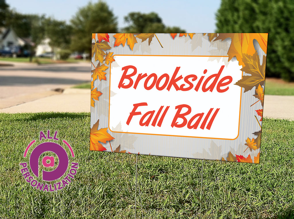 Personalized Fall Leaves Yard Sign - All Personalization
