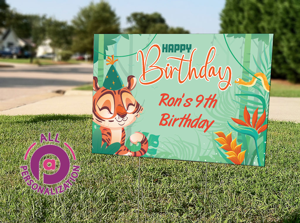 Personalized Animal Forest Birthday Yard Sign - All Personalization