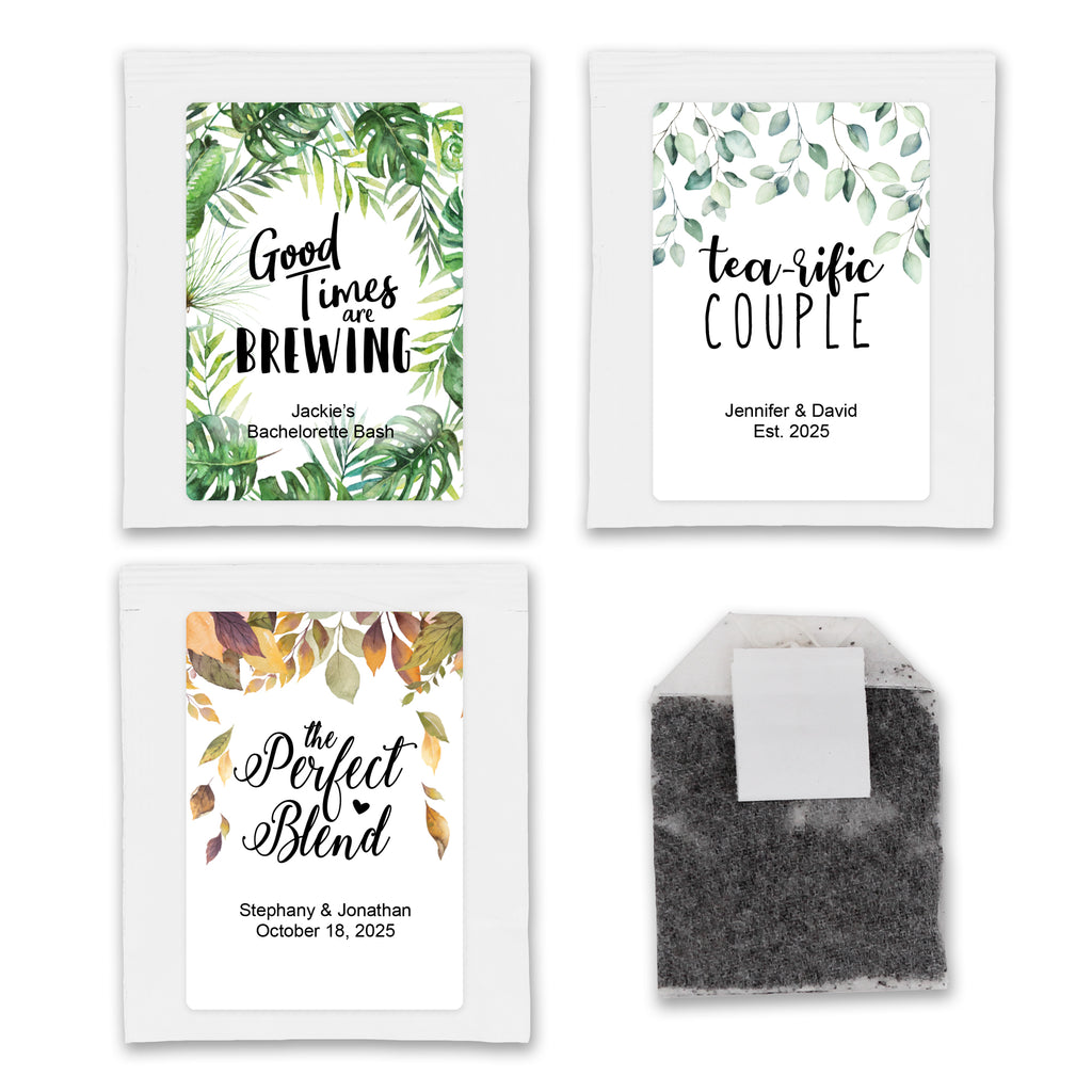 Personalized Floral & Botanical Black Tea Bags - All Personalization