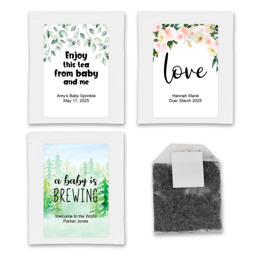 Personalized Floral & Botanical Black Tea Bags - All Personalization