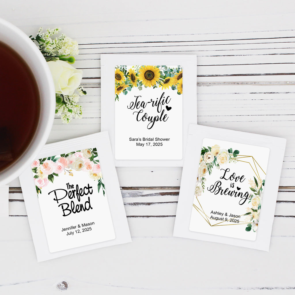 Personalized Floral & Botanical Black Tea Bags - All Personalization