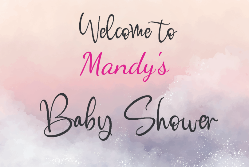 Personalized Pink Clouds Baby Shower Yard Sign - All Personalization