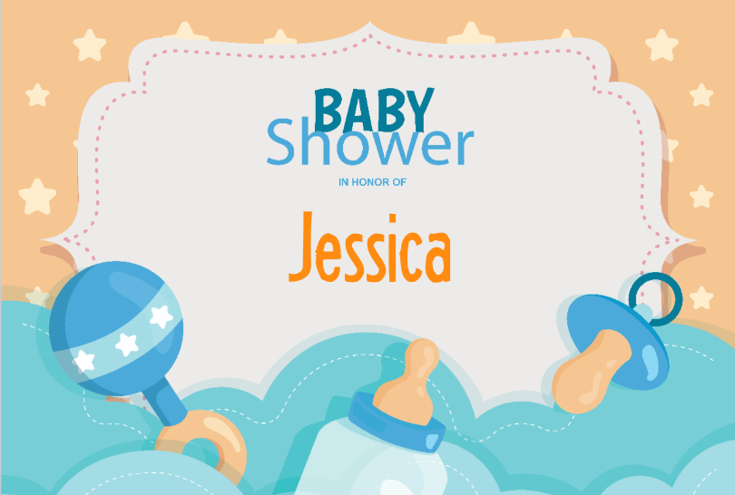 Personalized Orange & Blue Baby Shower Yard Sign - All Personalization