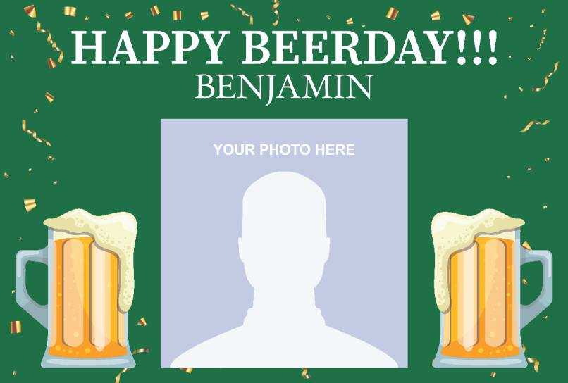 Personalized Happy Beerday Birthday Photo Yard Sign - All Personalization
