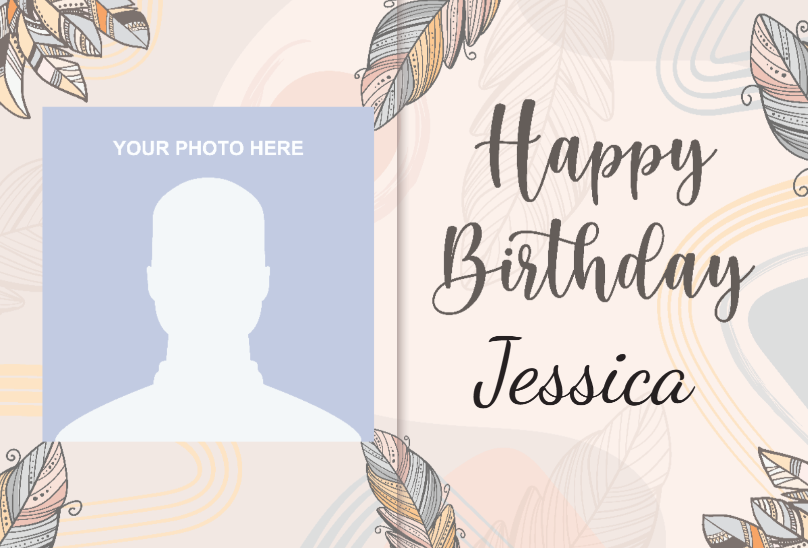 Personalized Rustic Feather Birthday Photo Yard Sign - All Personalization