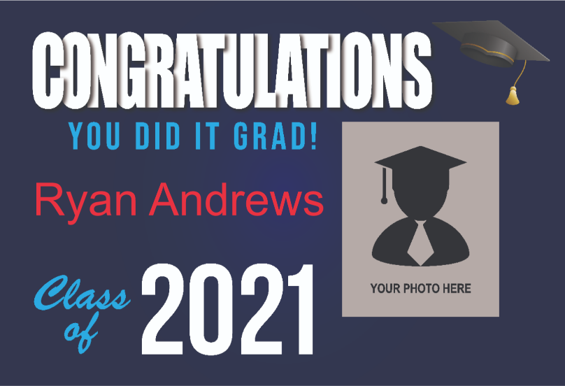 Personalized You Did It Graduation Photo Yard Sign - All Personalization