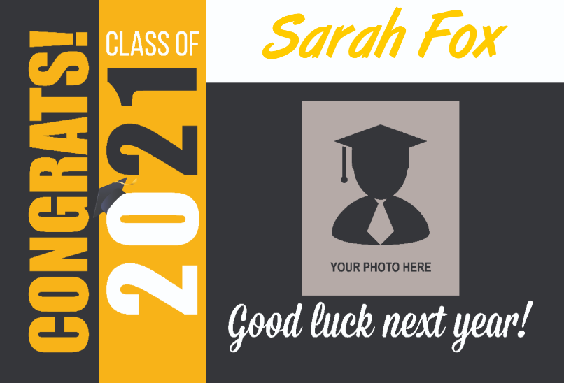 Personalized Congrats Graduation Photo Yard Sign - All Personalization