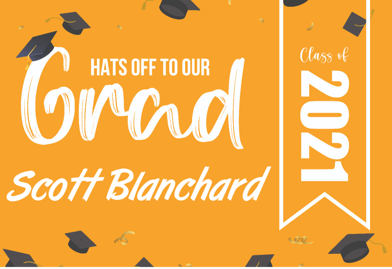 Personalized Hats Off Grad Graduation Yard Sign - All Personalization