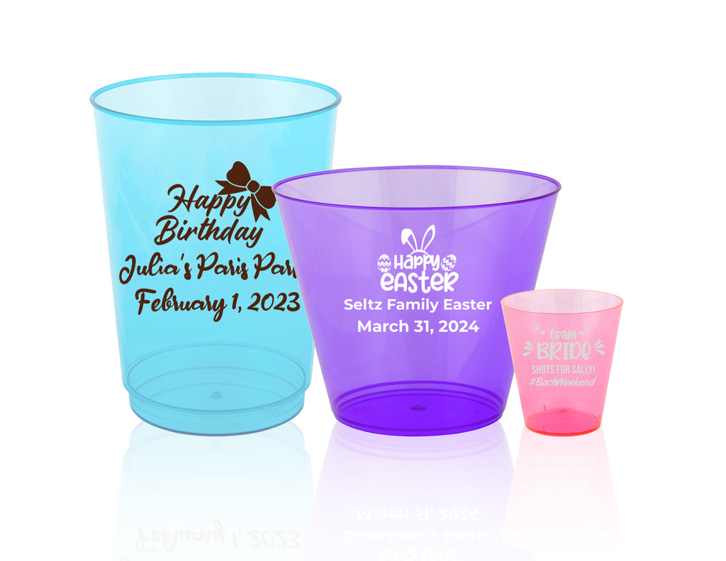 Personalized Plastic Birthday Party Stadium Cups