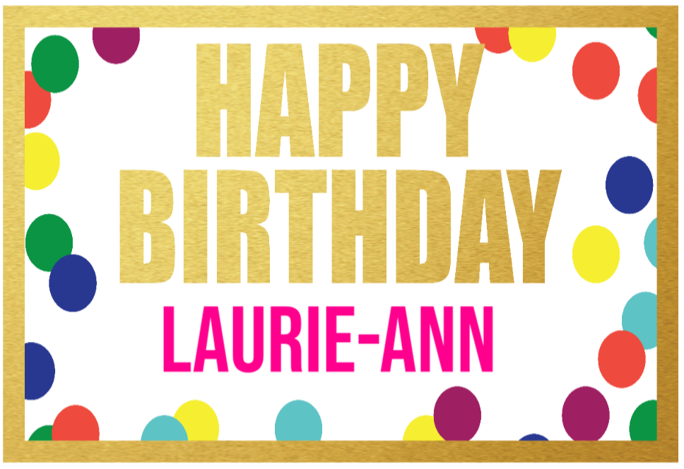 Personalized Gold Confetti Birthday Yard Sign - All Personalization