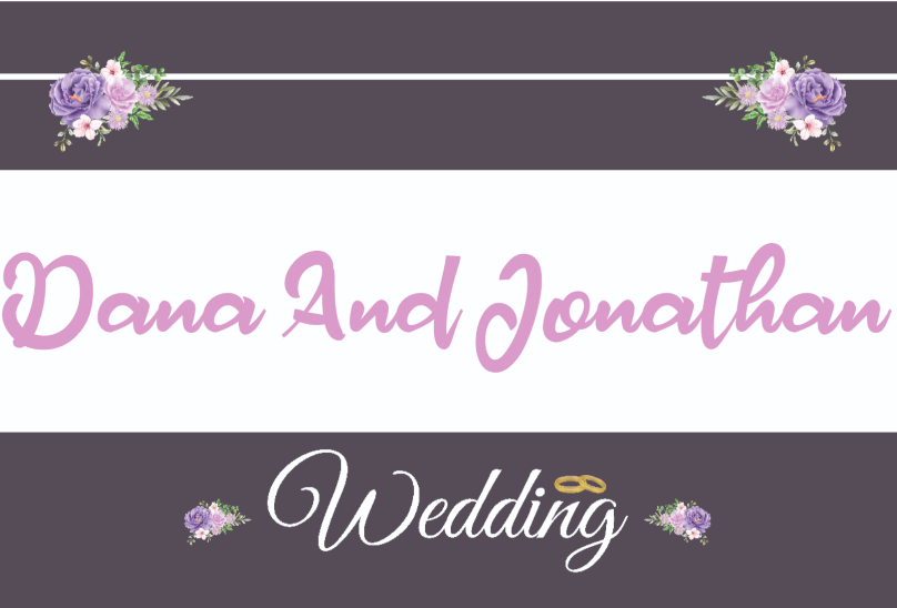 Personalized Purple Carnations Wedding Yard Sign - All Personalization